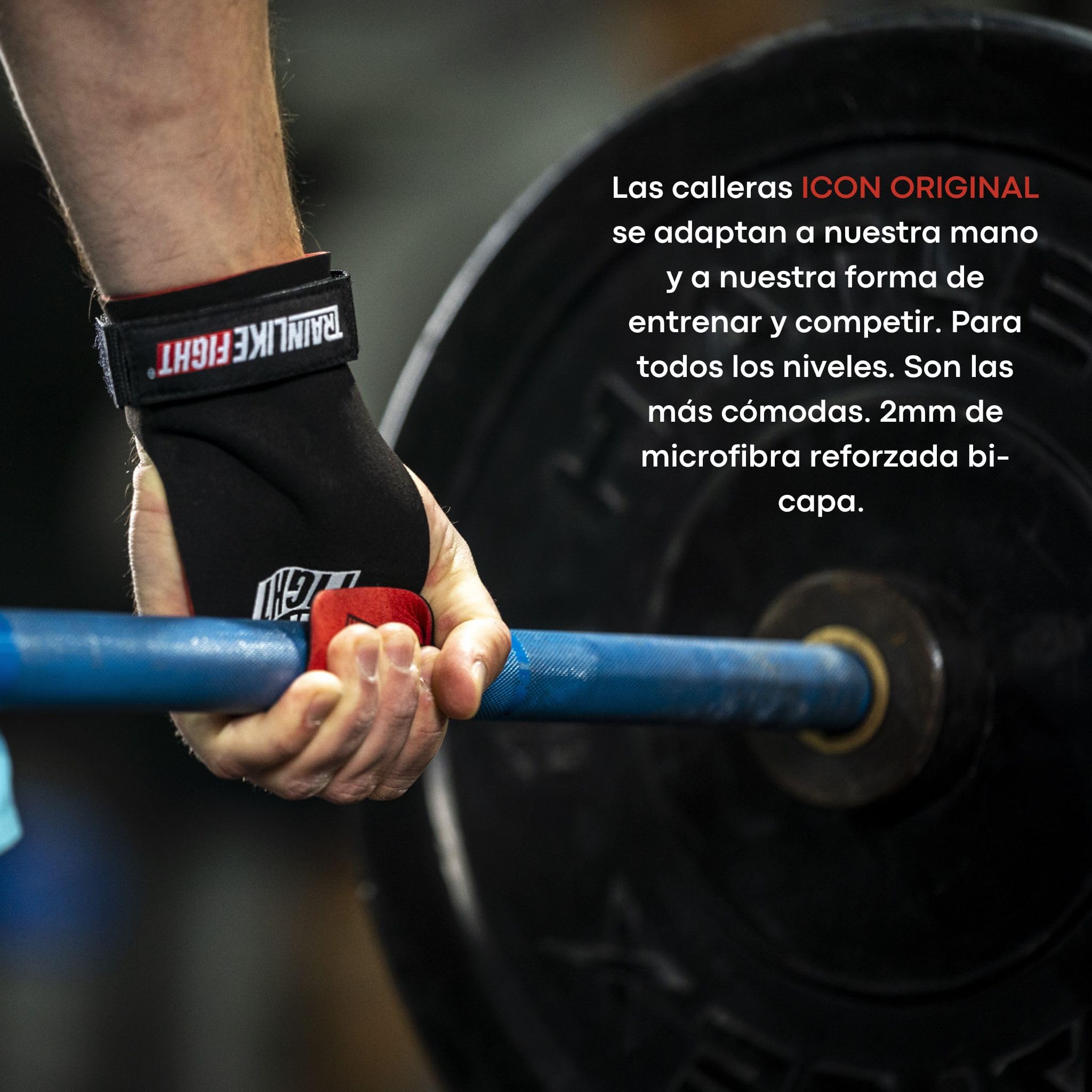 TRAINLIKEFIGHT Icon 0H - Manoplas para Cross-Training/Callistenia/Ejercicios de Gimnasia - Protección para Manos