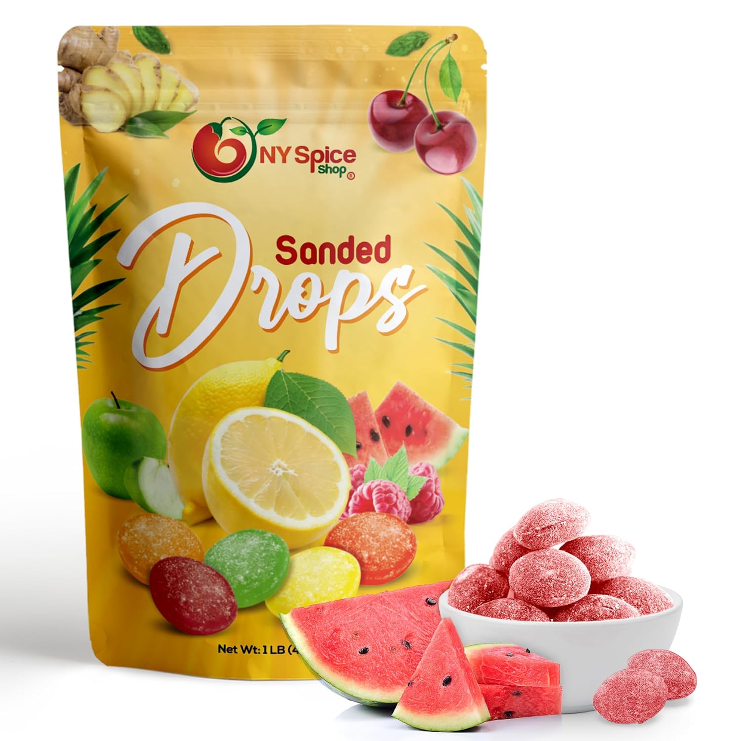 NY Spice Shop Sanded Cinnamon Drops - 3 Pound Old Fashioned Sanded Textured Hard Candy Drops - Sweet and Tangy Delicious Cinnamon Flavored Candy Bulk - Perfect for Parties, Gatherings and Snacks Time