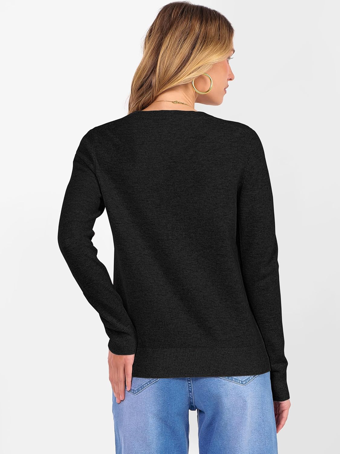 ANRABESS Womens 100% Wool Sweaters Crewneck Long Sleeve Work Business Casual Basic Sweater Tops 2025 Fall Outfits - Image 5
