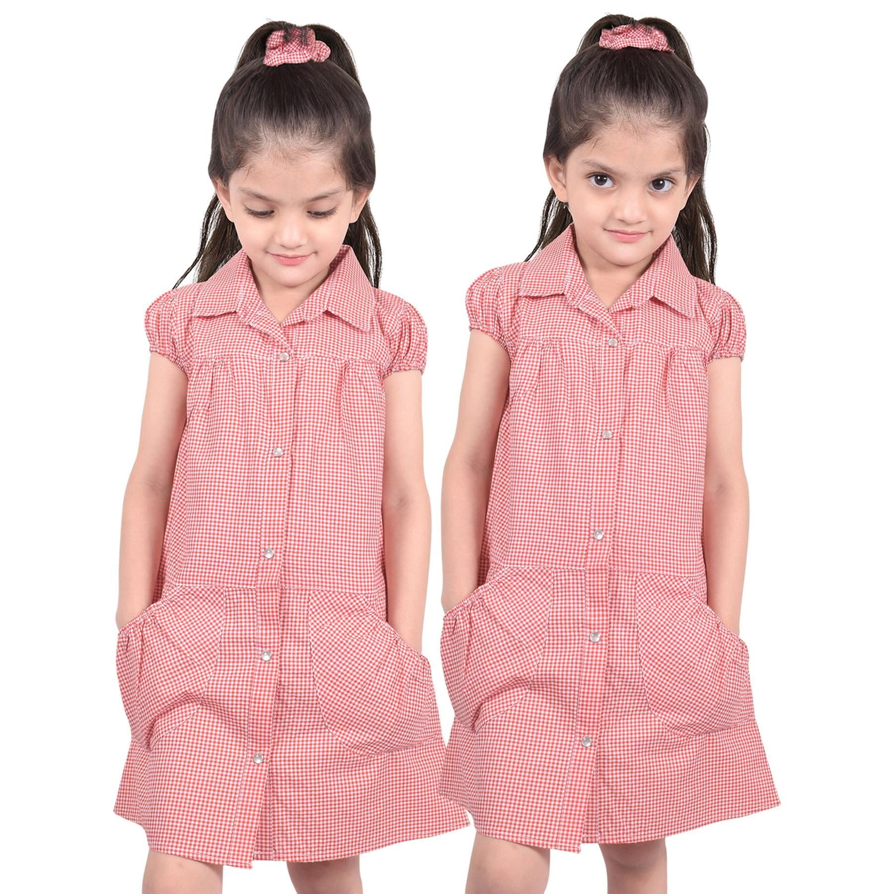 Vestidos de cuadros vichy pack de 2 para uniforme escolar de niña 8