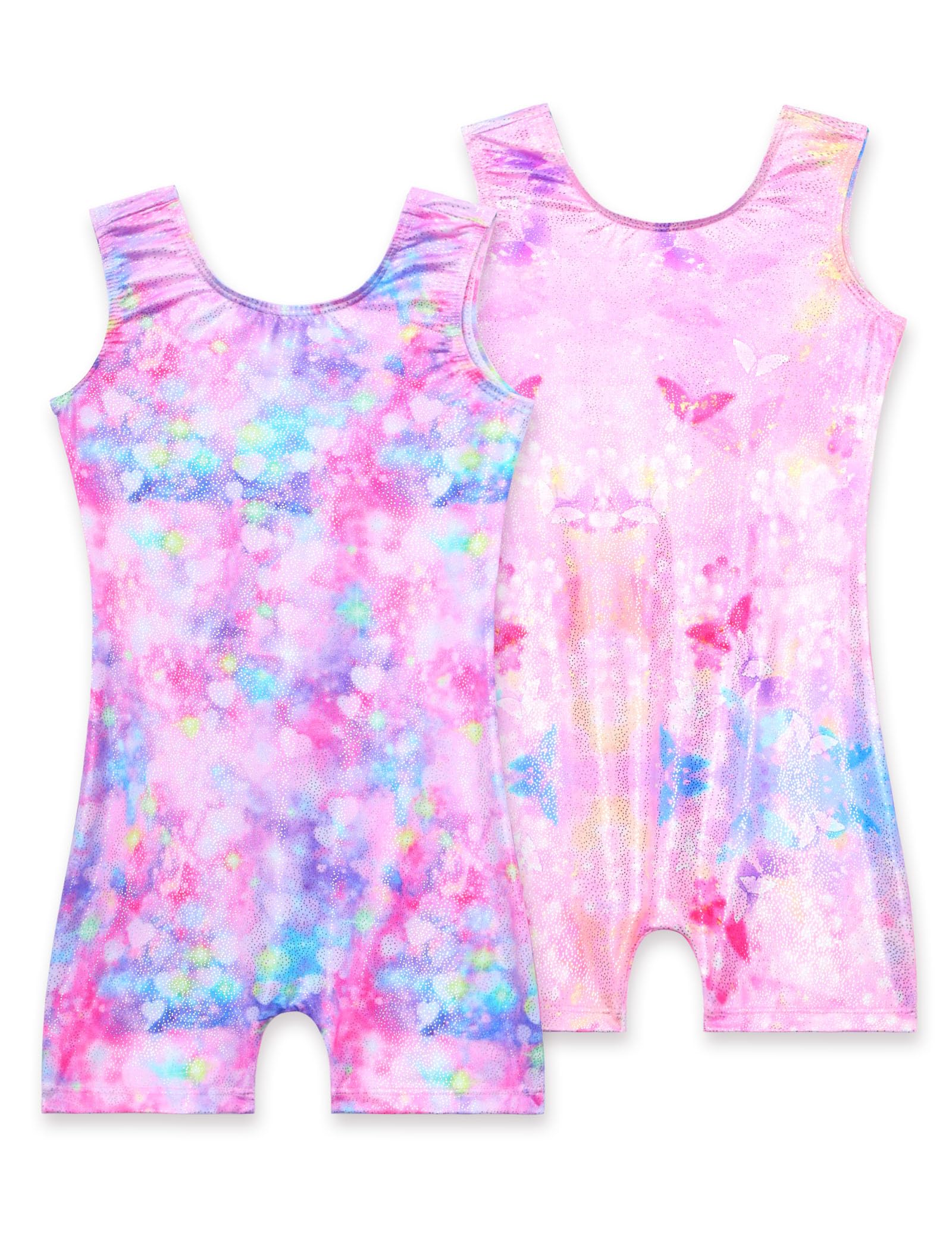 2 Pack Leotard for Girls Gymnastics Sparkly Sleeveless Unitards