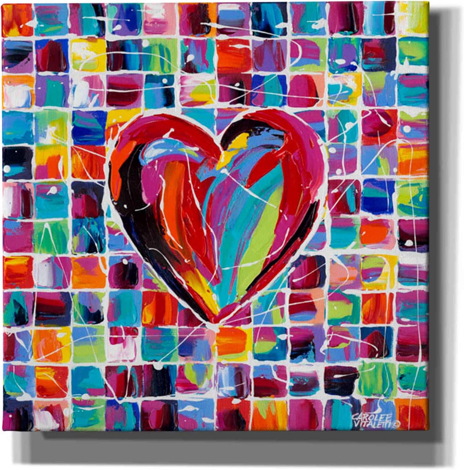 Epic Graffiti 'Hearts of a Different Color II' by Carolee Vitaletti Canvas Wall Art, 12"x12"