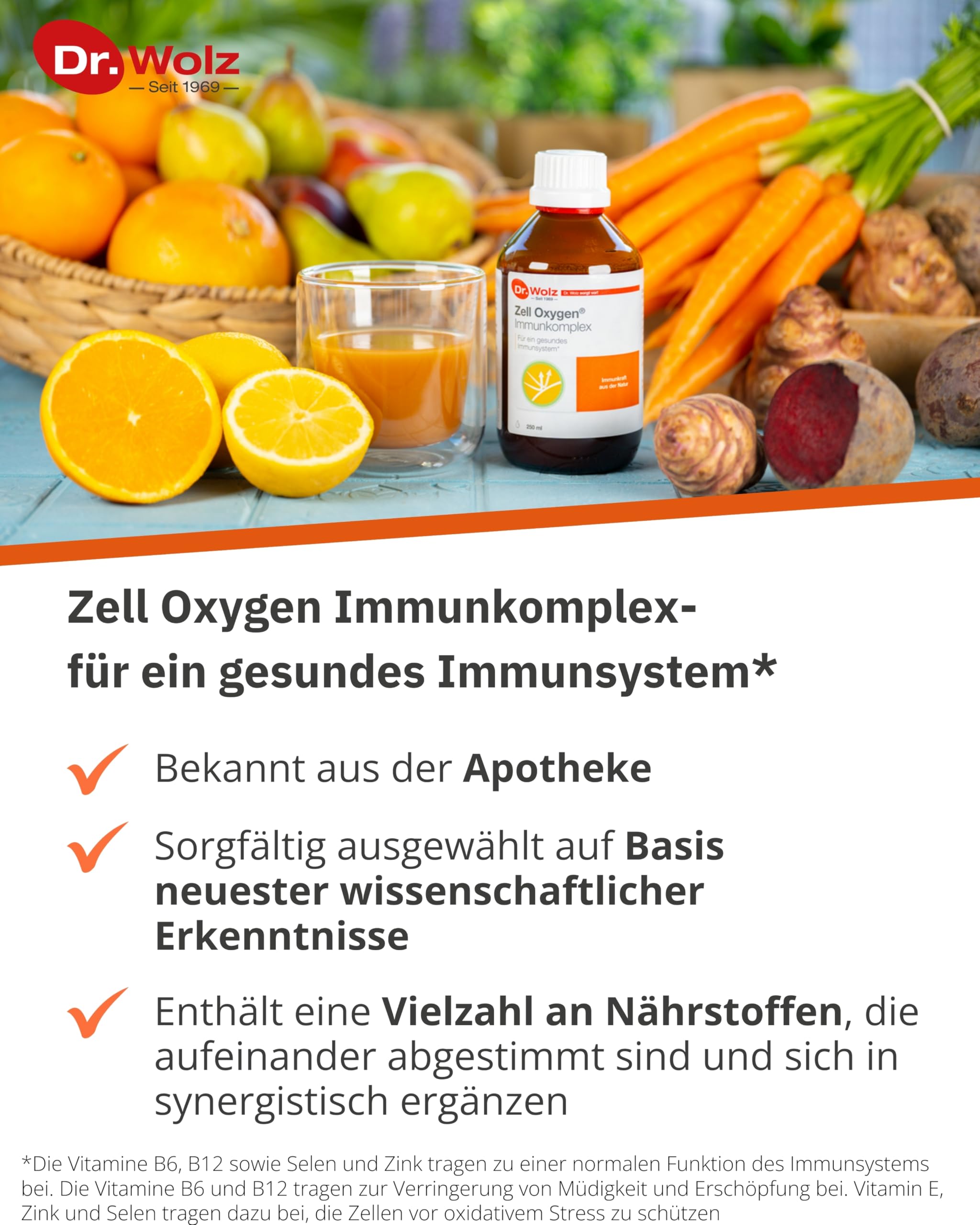 Dr. Wolz Zell Oxygen® Immunkomplex* 3x 250 ml - Konzentrat mit natürlichen Enzym-Hefezellen Dr. Wolz® - Komplex für Immunsystem* - Vitamine, Mineralstoffe & Spurenelemente - Immun-Kur