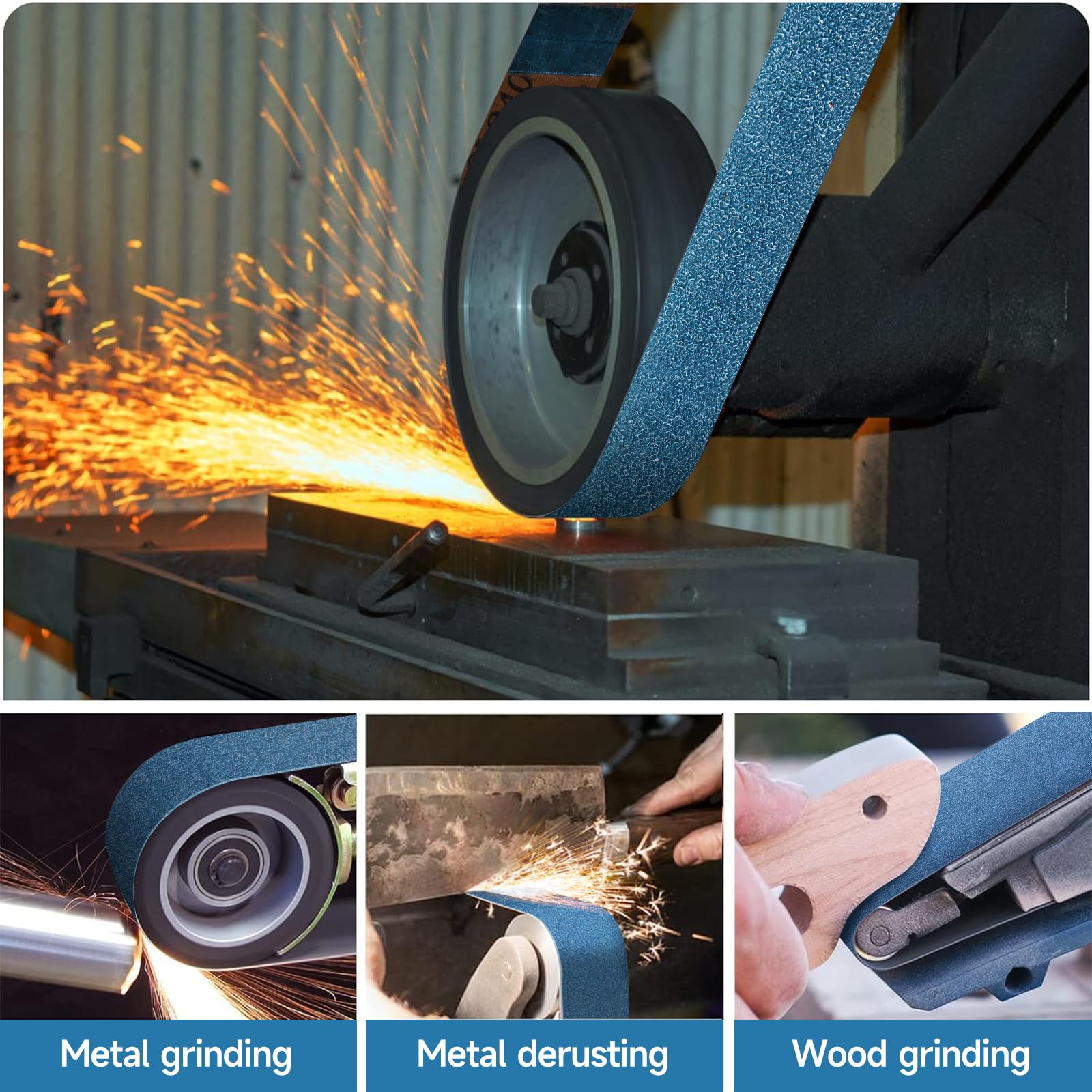 6PCS Bandes Abrasives 50 x 2000 mm Grain 40/60/80/120/240/400 | Ensemble de Bandes Abrasives pour Ponceuse à Bande, Bois & Métal