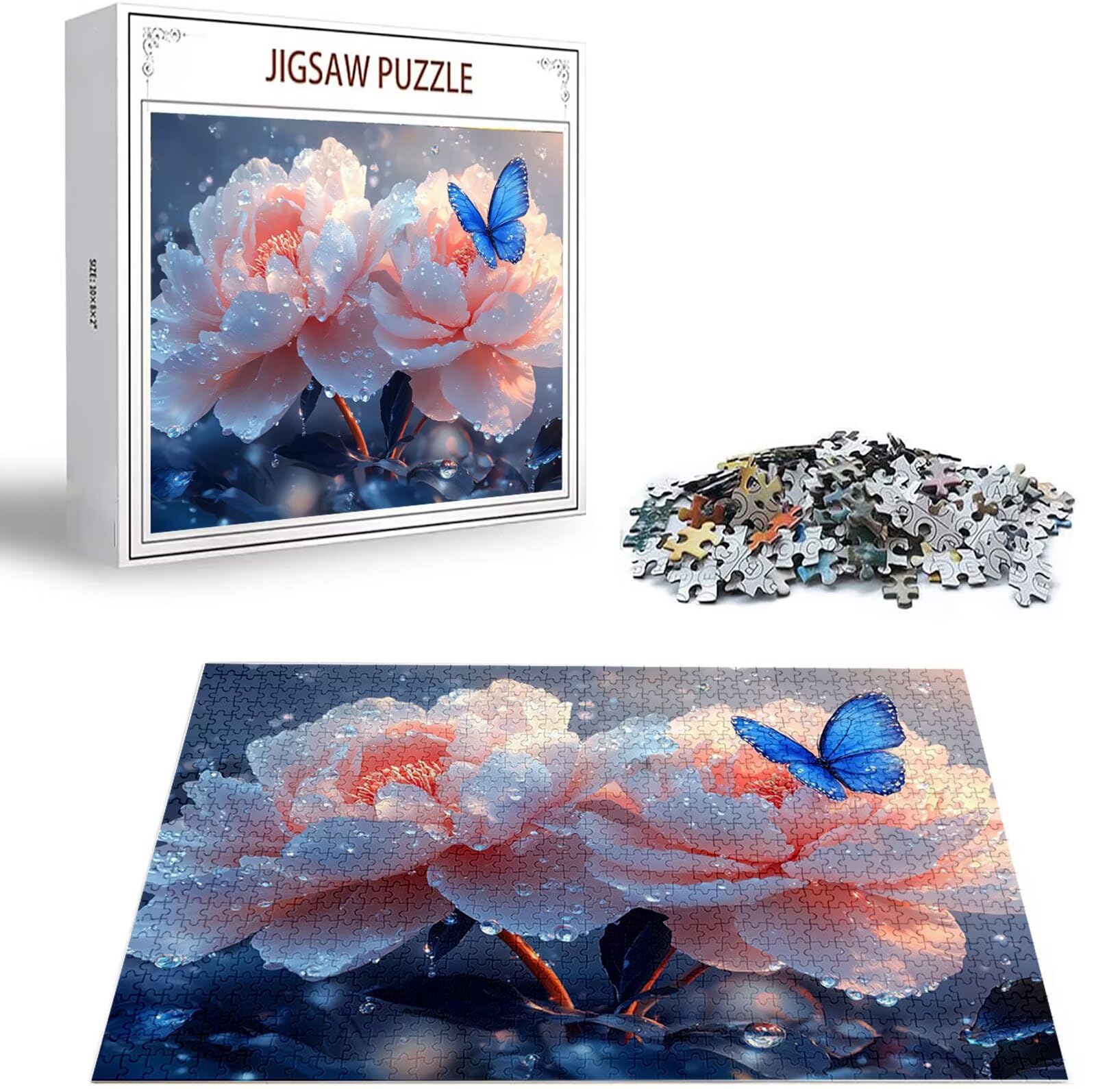 Puzzle 4000 Pezzi per Adulti e Ragazzi, 3 4 5 Anni Puzzle Peonia 6 7 8 Anni Giochi Educativi Sostenibili Con Per Adulti Da Gioco in Legno Di Alta Qualità Jigsaw Farfalla per Gioco Familiare B-1303
