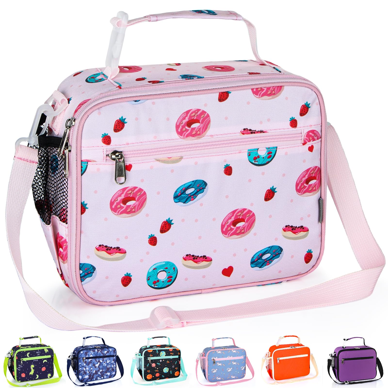 Homtibrm Insulated Lunch Bag, Kids Lunch Cool Bag with Adjustable Strap