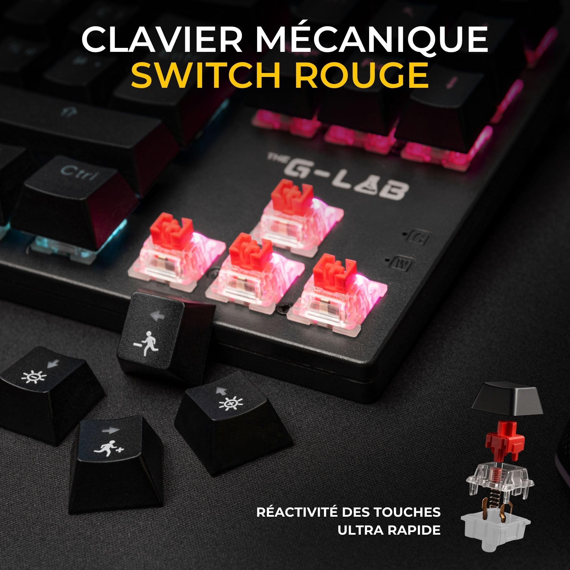 The G-Lab Combo Mercury EX - Paquete de Teclado mecánico TKL y ratón | AZERTY FR, teclado mecánico TKL + ratón Gamer, RGB, compatible con PC/PS4, PS5 y Xbox
