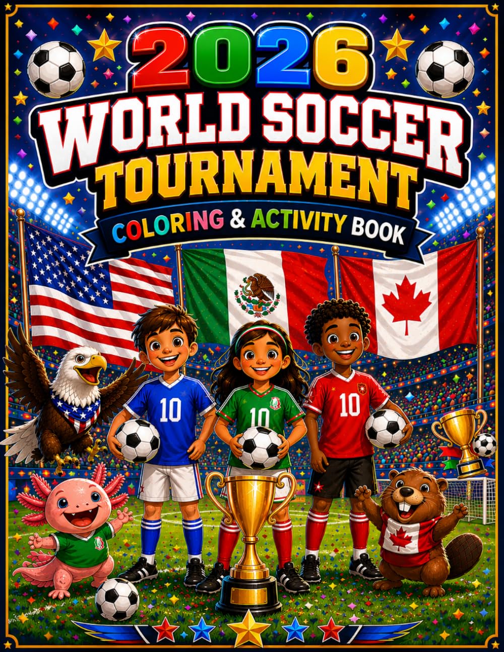 2026 World Soccer Tournament Coloring & Activity Book