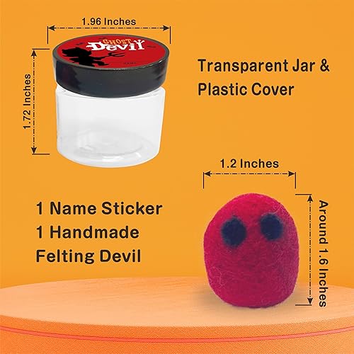 Miniatura 6 de Adopta un demonio! Pequeño demonio en un frasco, bonito regalo de fieltro hecho a mano, decoración de Navidad, regalo único y divertido para niños y