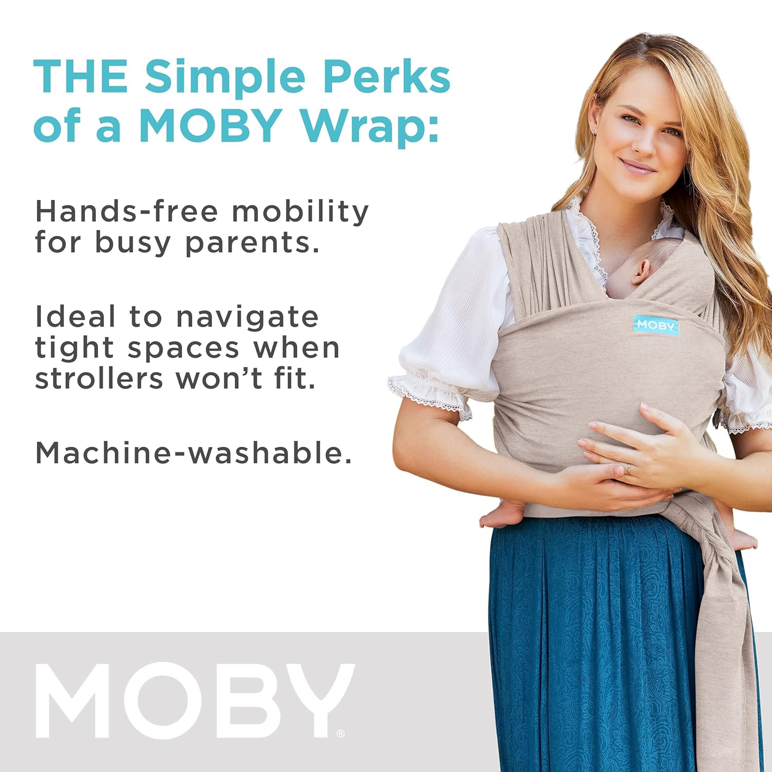 Moby Wrap Baby Carrier | Element | Baby Wrap Carrier For Newborns & Infants | #1 Baby Wrap | Baby Gift | Keeps Baby Safe & Secure | Adjustable For All Body
