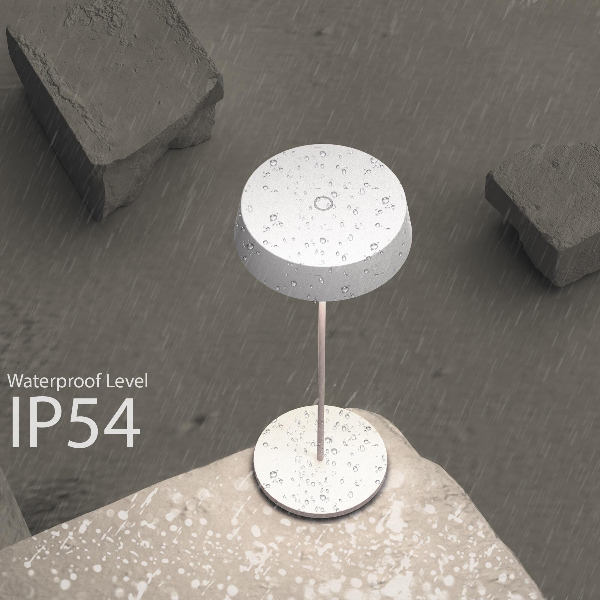 Palmina 901,lampade da tavolo senza fili,lampade da tavolo ricaricabili E Dimmerabile In Alluminio,abat jour senza fili 4400mah,Protezione IP54,luce da tavolo esterno/Interno/Bianco