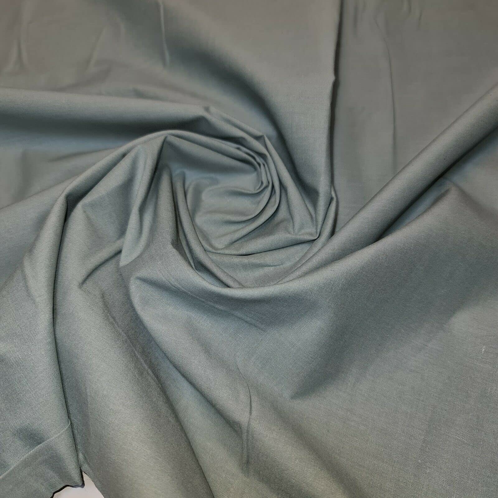 TEXTILE STATION Plain 100% Cotton Fabric Quilting Dress Making Fabric 112cm (44") Wide (Sage, 2 Meter)