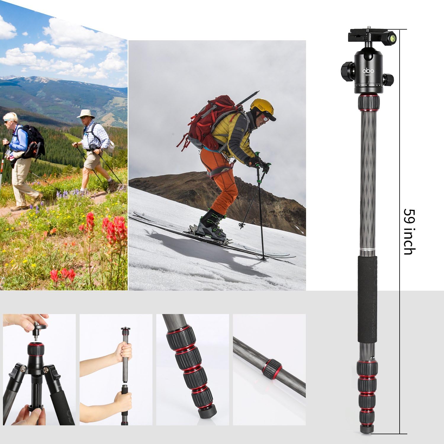 Cheapest 🛒 OBO N3 Carbon Fiber Camera Tripods for Digital DSLR Cameras with Quick Release Plate and Ball Head Black Friday - 50% OFF OBO N3 Carbon Fiber Camera Tripods for Digital DSLR Cameras with Quick Release Plate and Ball Head