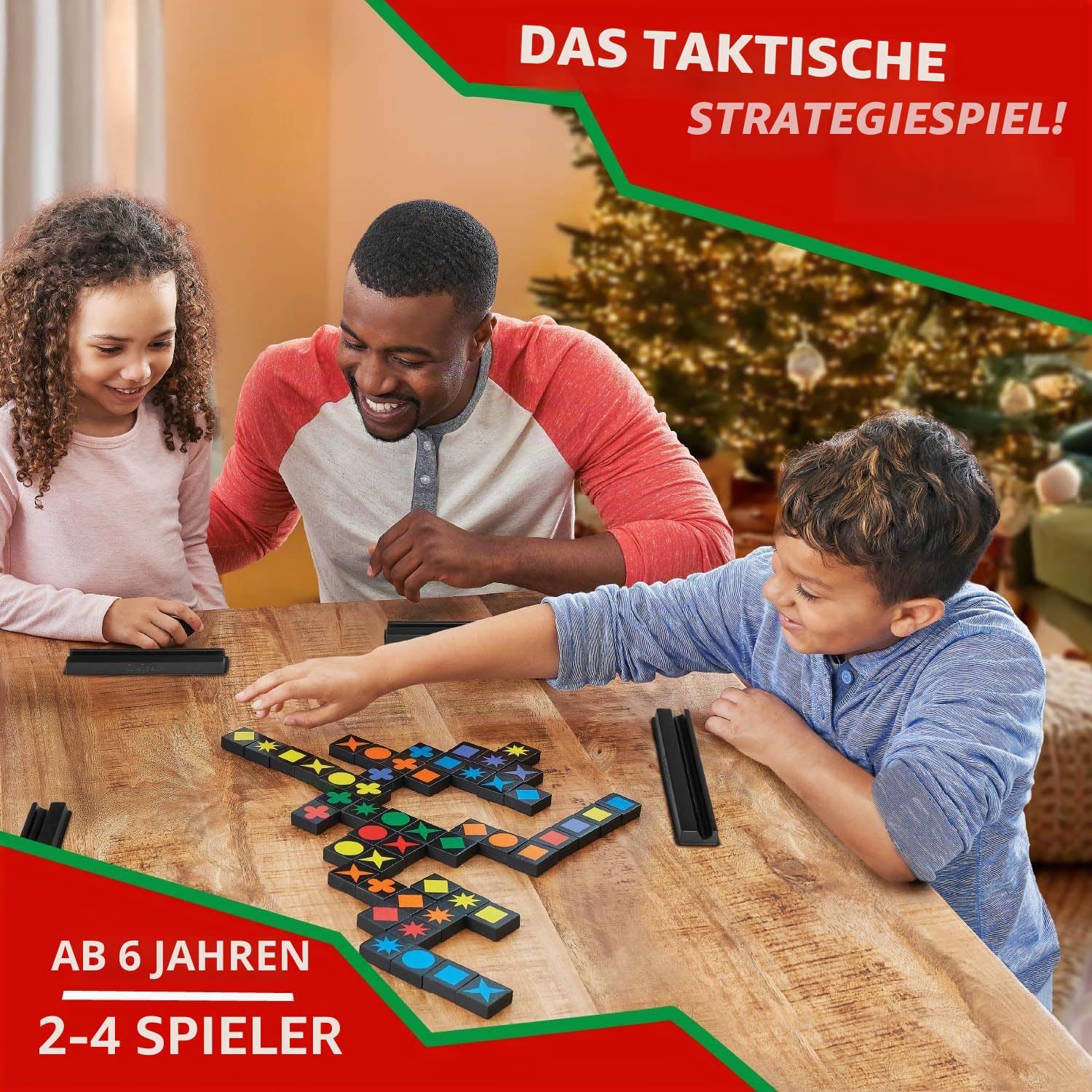 Qwirkle Brettspiel - Strategiespiel für 2-4 Spieler ab 6 Jahren - Deluxe mit Tabletts