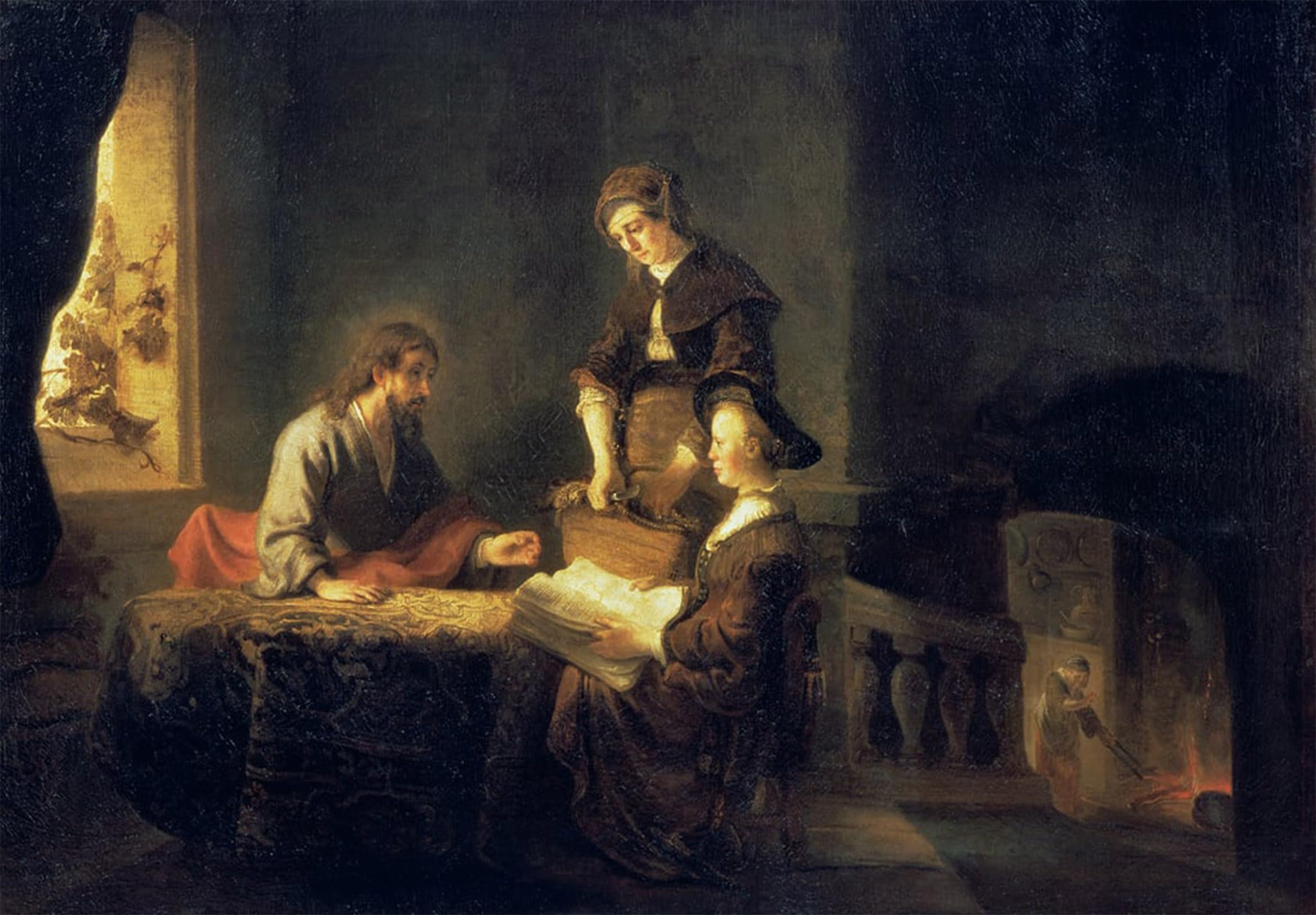 SERENDIPITP Vintage Wall Art Canvas Nordic Poster Canvas Print Picture Christ in the house of martha and mary by Rembrandt van Rijn Wall Art Poster for Home Decor 60x90cm