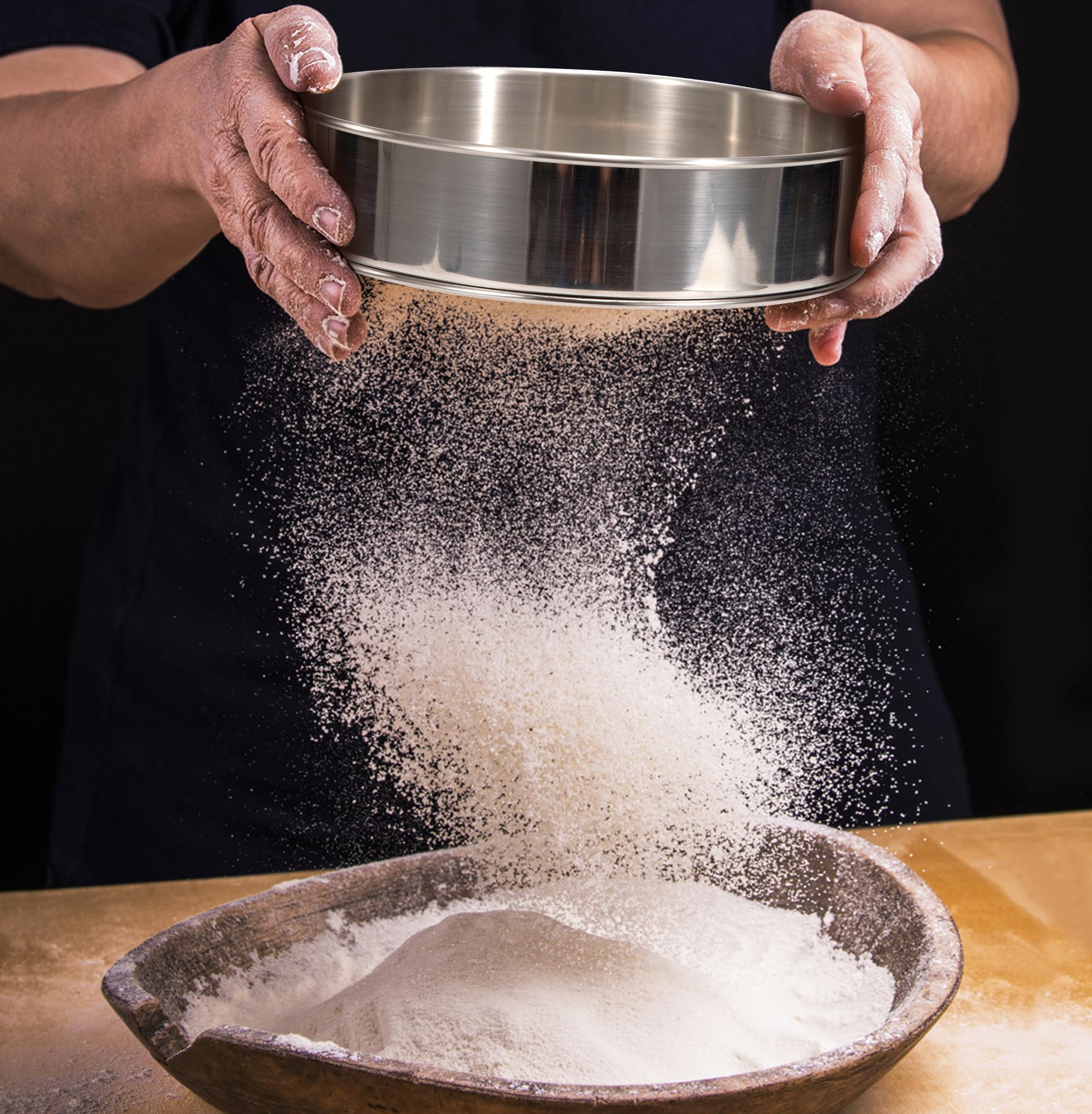 Edelstahl Mehlsieb 80 Mesh - 20cm Rundsieb Für Mehl & Puderzucker