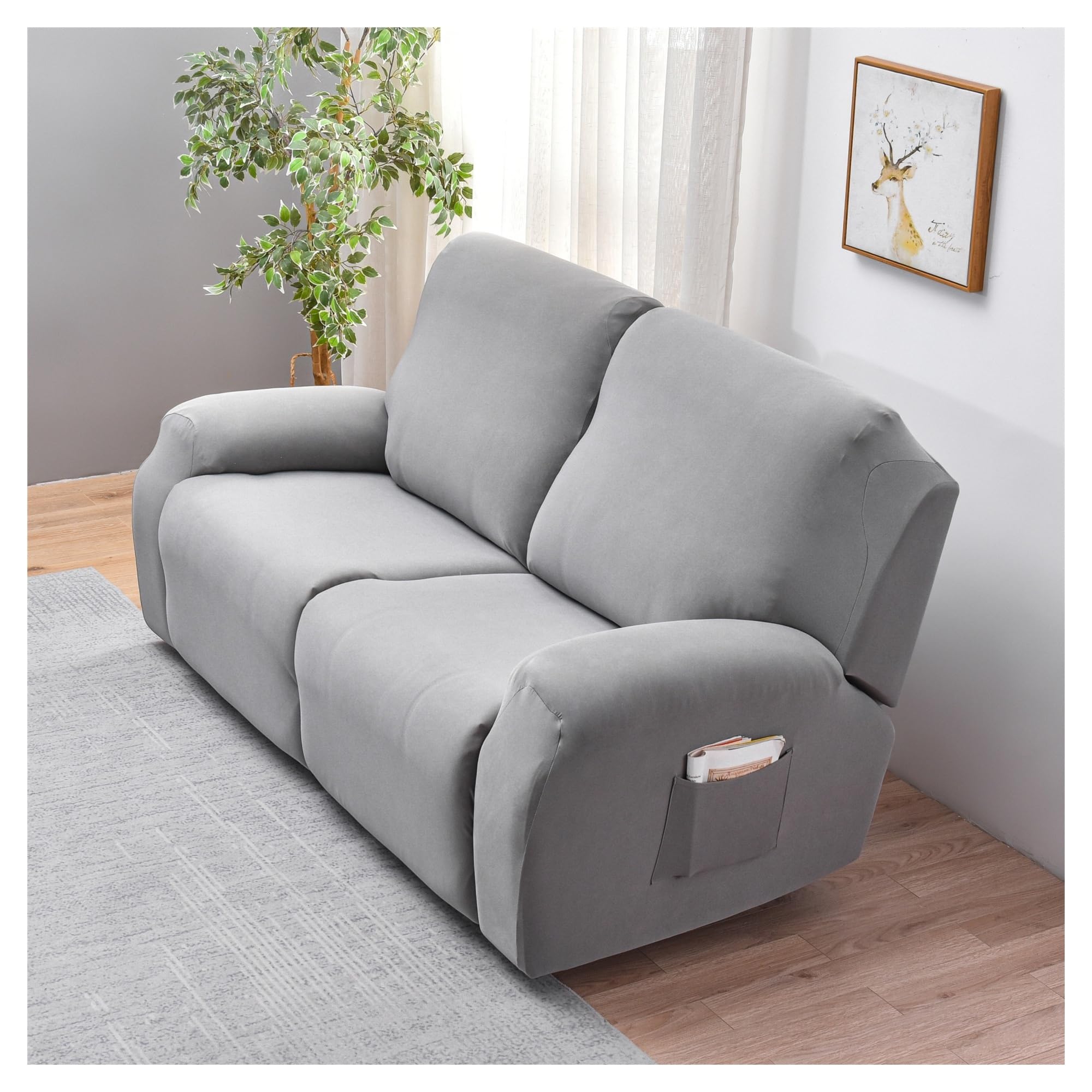Funda De Sofá Relajante Reclinable Elástica De 2 Plazas, Funda De Sofá Relajante Reclinable Universal con Bolsillos, Funda De Silla Lavable De 6 Piezas, Fundas De Sofá De Masaje Eléctrico(#5)