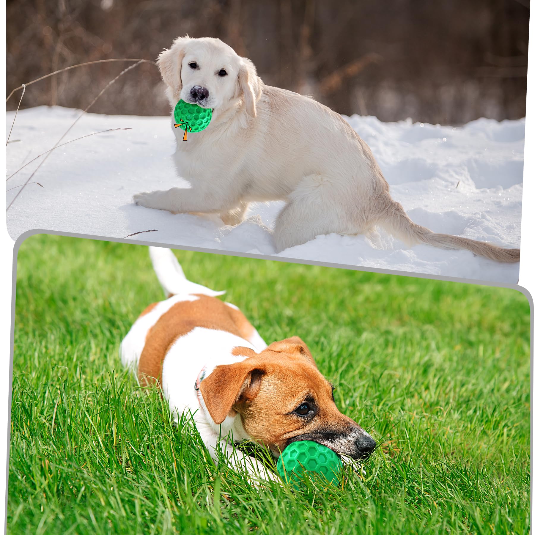 Robustes Kauspielzeug für Aggressive Kauer, unzerstörbare Hundebälle für Aggressive Kauer, quietschende Bälle für Hunde, quietschendes Spielzeug für große Hunde, lustiger, robuster Ball