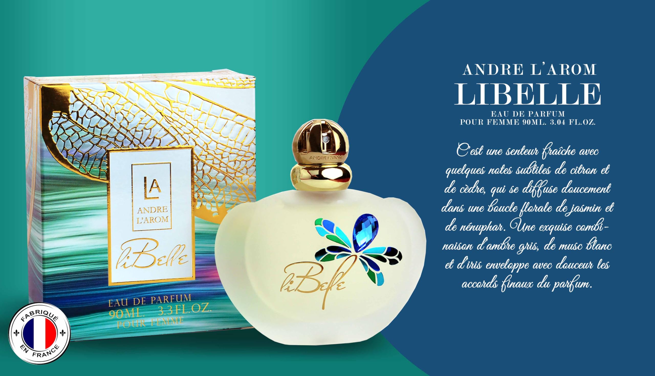LIBELLE - Woda perfumowana dla kobiet 90 ml - wybór rzemieślniczy - zapach kwiatowy - Wyprodukowano we Francji, Tłuste