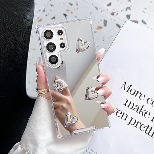 Miniatura 6 de Jmltech Funda para Samsung Galaxy A24 5G con espejo plateado lindo corazón claro parachoques delgado fundas protectoras para Samsung Galaxy A24 5G