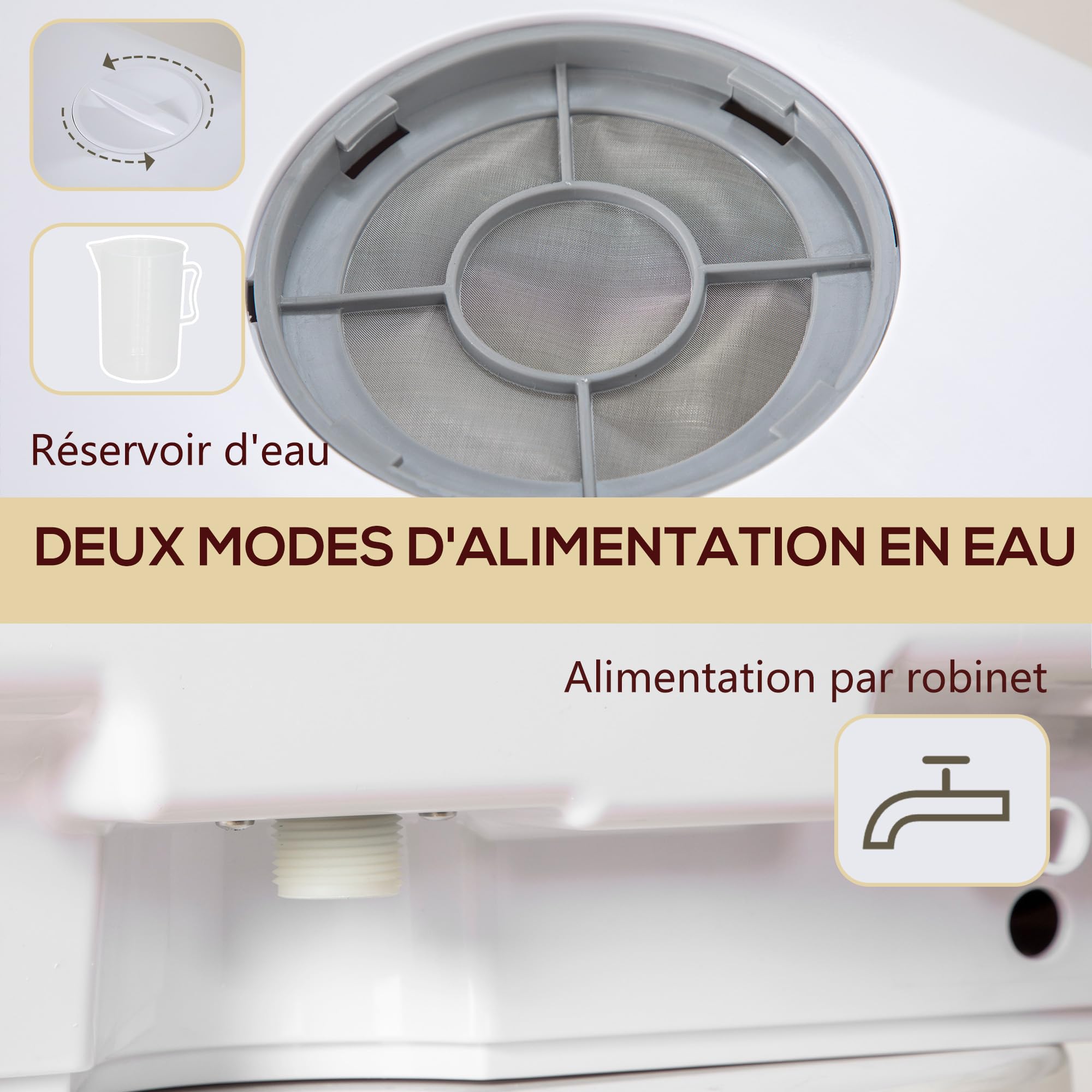 HOMCOM Lavavajillas de Encimera Pequeño con 5+1 Programas, ECO, Depósito de Agua 6L, Dos Modos de Suministro, Pantalla LED para Cocina y Apartamentos