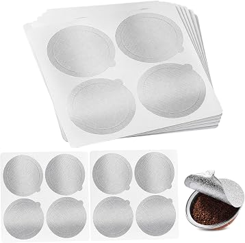 120 Pcs Aluminium Foil Seal Lids for Reusable Coffee Pods, 62mm Self-Adhesive Refill Kit Compatible with Nespresso VertuoLine Capsules, Easy to Peel and Eco-Friendly