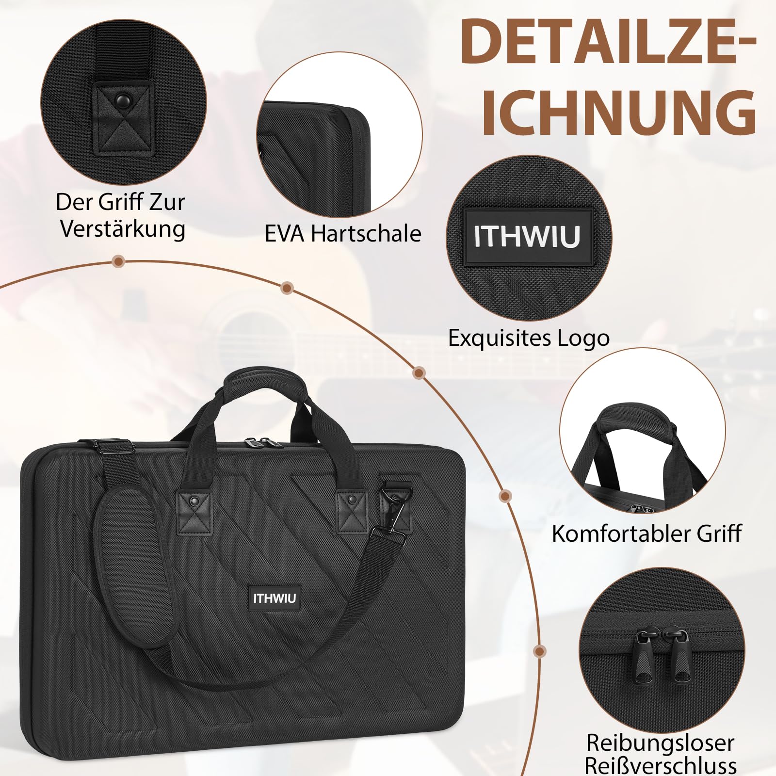 OUUTMEE Borsa per Pioneer, Nero , 58 cm x 37 cm x 9 cm, Elegante