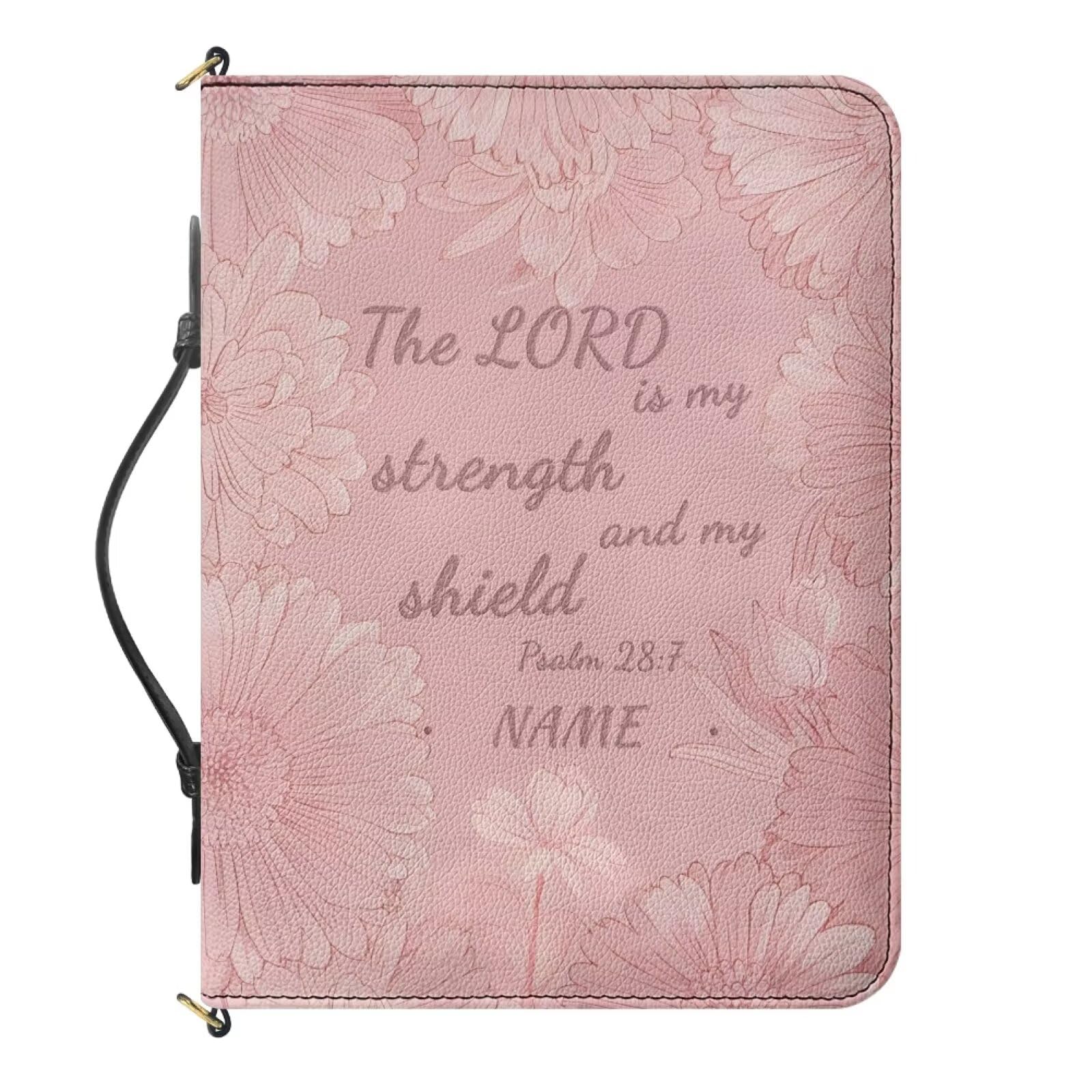 Urndoeng Floral Print Custom Bible Cover for Men Women Lightweight Carrying Church Case Bible Book Bag Bible Protective with Handle and Bookmark — image 1