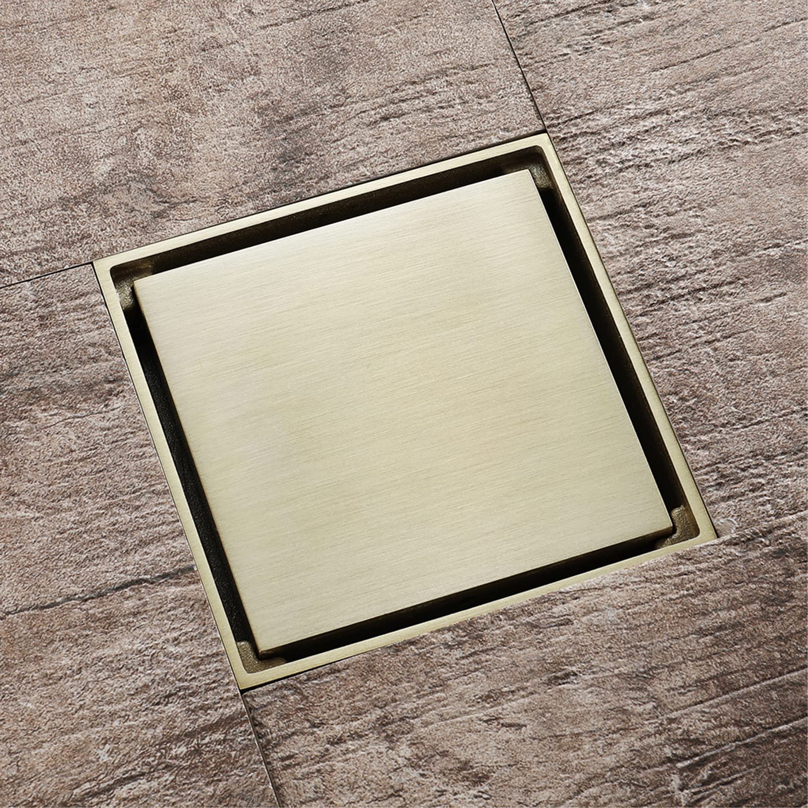 Scarico a pavimento for doccia invisibile quadrato in ottone
