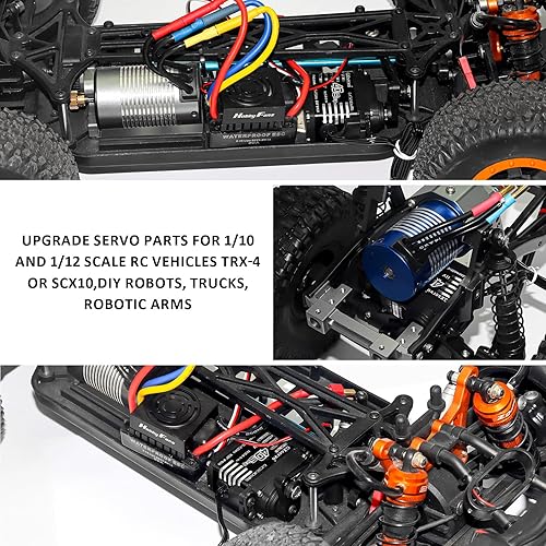 Miniatura 6 de Hobby Fans Servo digital RC, IP68 totalmente impermeable de 88.2 lbs, servo de engranaje de metal de alto par con servo bocina 25T para 112 110 18