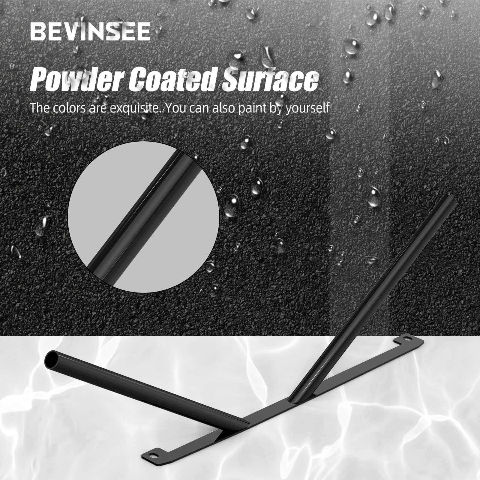Bevinsee Nierenstreben-Stangen-Tuning-V-Strebe Compatible with E46 320i 323i 325i 328i 330i 330 Ci 330 xi 323 Ci 325 Ci, Schwarz