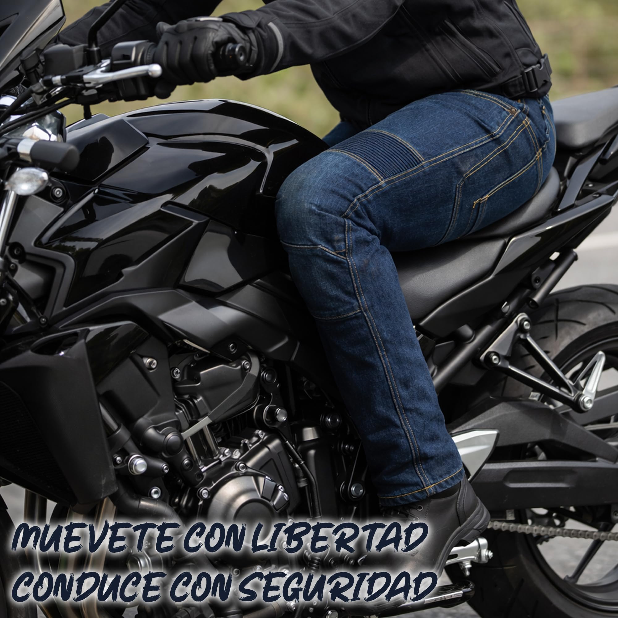 Pantalones Vaqueros de Moto para Hombre con protección de Armadura de Fibra de aramida, aprobados por la CE EN 17092-3:2020