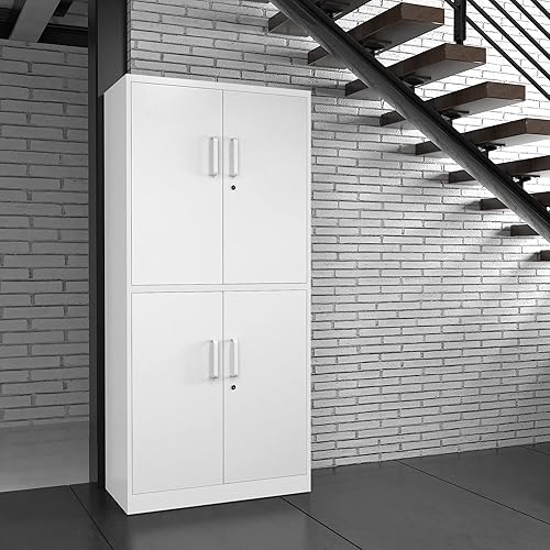 Miniatura 13 de Armario de almacenamiento de metal con ruedas, armario de almacenamiento con cerradura de 73 pulgadas con 2 estantes ajustables y 1 cajón para Negro