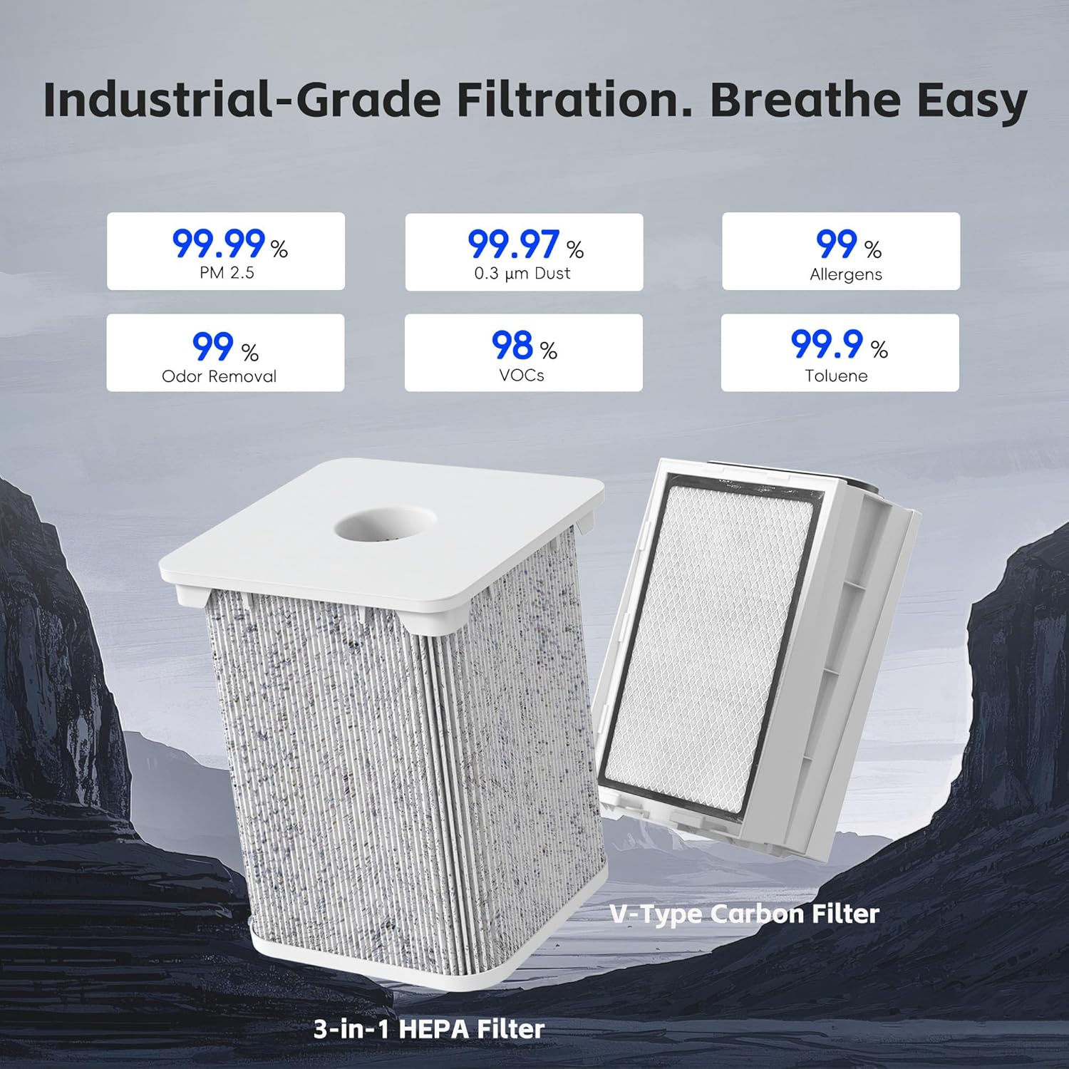 Laser Fume Extractor Compatible with xTool S1/P2/F2 Ultra/Vision<50W Laser Engraver, Fume Extractor Filter for 99% Odor & 99.97% Dust, Smoke Purifier for Diode Laser Engraver & CO2 Laser Cutter