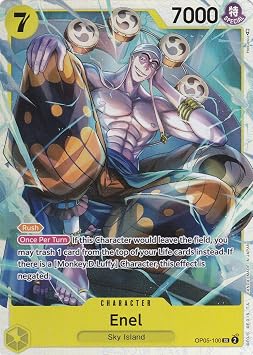 Enel (OP05-100) (V.1) - Super Rare - Awakening of The New - One Piece Card Game - Single Card - with LMS Trading Greeting Card