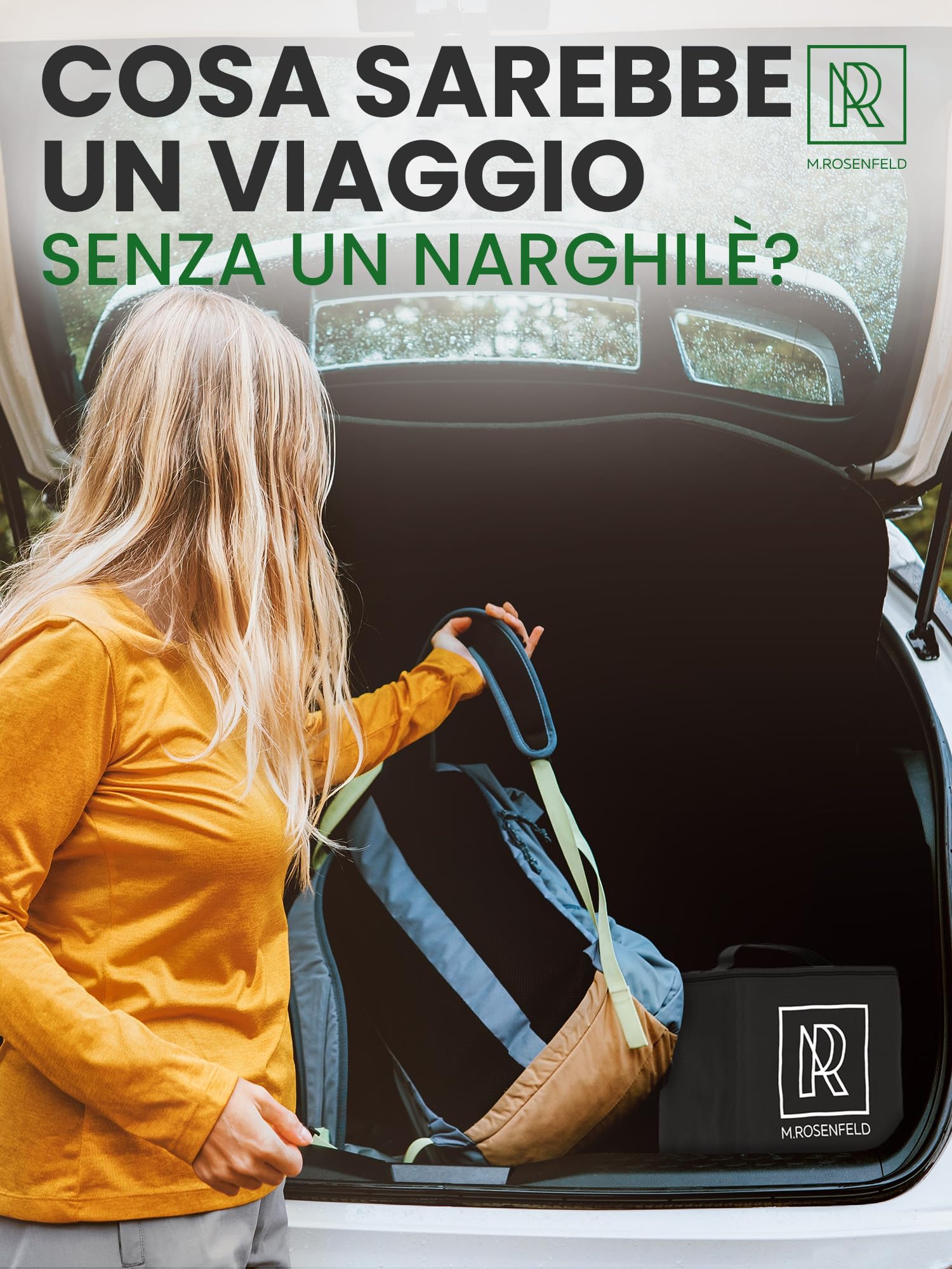 Narghilè Completo Kit M. ROSENFELD Con Borsa Yado - Shisha Narghile Piccola Per Viaggio In Acciaio Inossidabile - Narghile Completa Con Accessori Premium [set Testa Narghilè + Tubo + Bocchino]