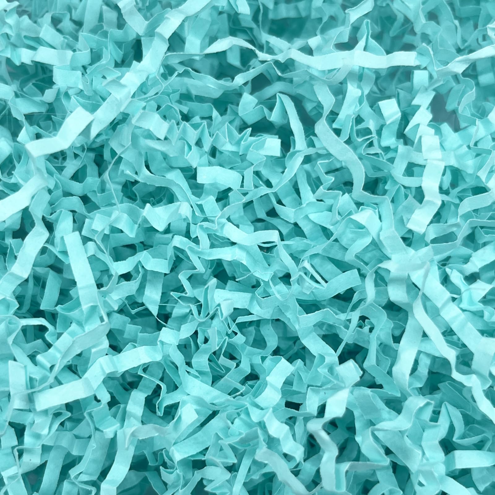 10 LB Crinkle Cut Paper Shred Filler, Aqua Cyan Basket Filler Shredded Paper, Confetti Stuffing for Basket Filling, Party, Halloween, Thanksgiving, Christmas, Birthdays, Gift Wrapping, Box Stuffer