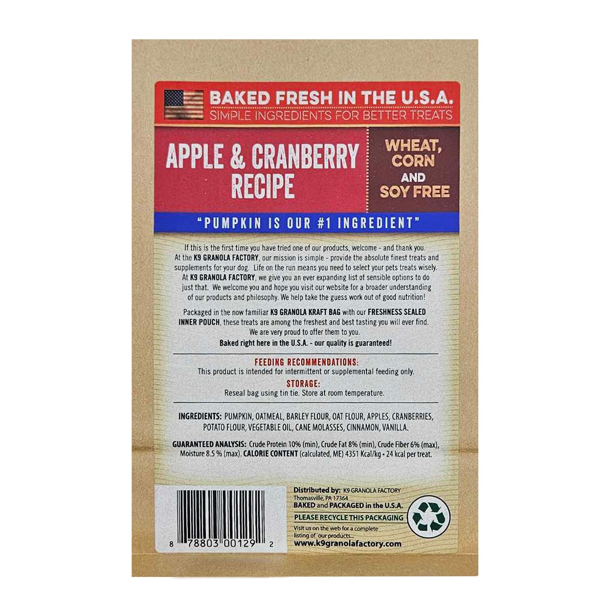 K9 Granola Factory Apple e Cranberry Pumpkin Crunchers, (396,9 Gram) 396 g