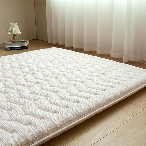 Miniatura 2 de Colchón de espuma de alta calidad para futón japonés, tamaño Queen de 60 x 80 pulgadas, 100% espuma de alta densidad, cómodo colchón de suelo,