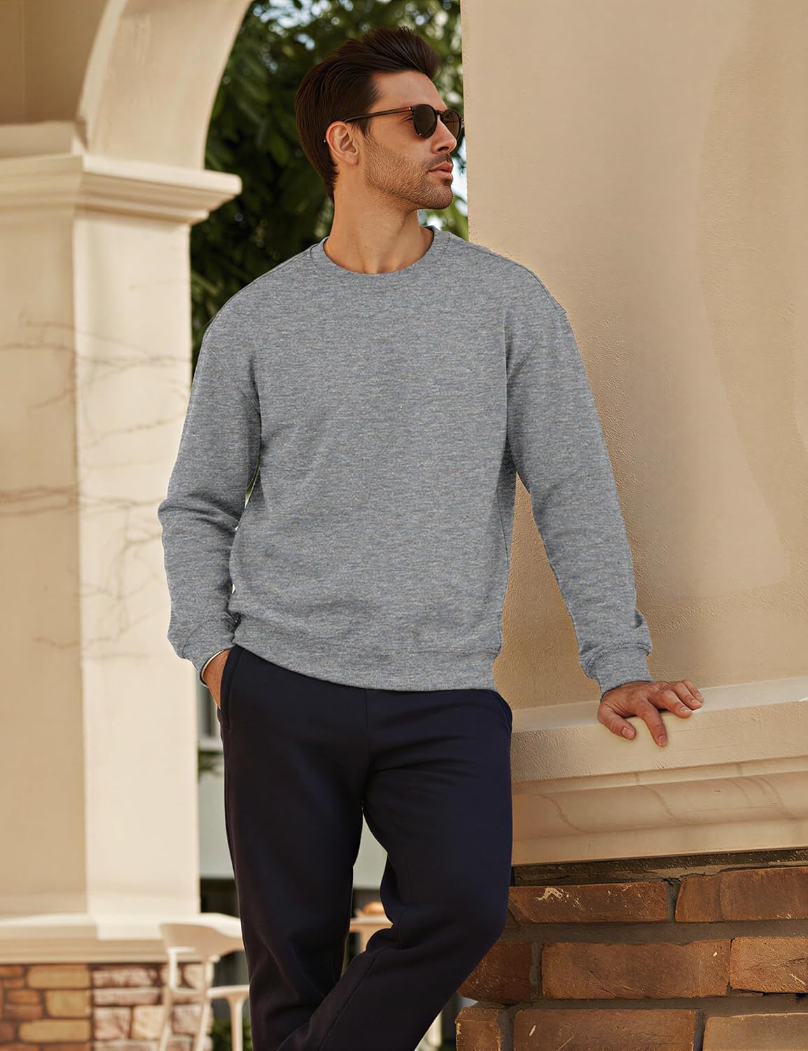 MAGCOMSEN Men's Fleece Lined Sweatshirts Long Sleeve Crewneck Pullover Winter Fall Warm Casual Sweatshirt - Image 6