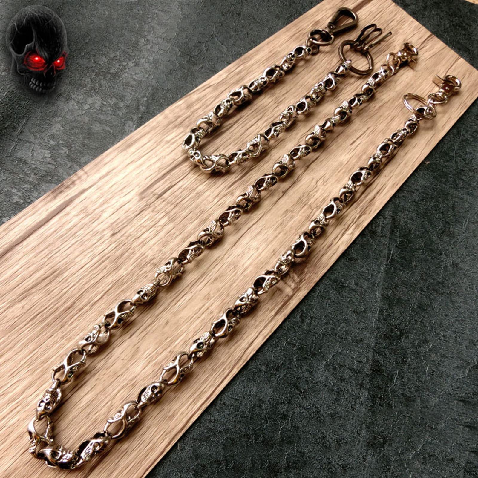 Chaine Pantalon JaneYi (1 Pièce) Chaîne De Pantalons Chaîne De Jeans Punk Hip-hop Gothique Rock Chaîne De Pantalons De Mode Chaîne De Ceinture De Portefeuille En Métal Porte-clés 3 En 1 Pour
