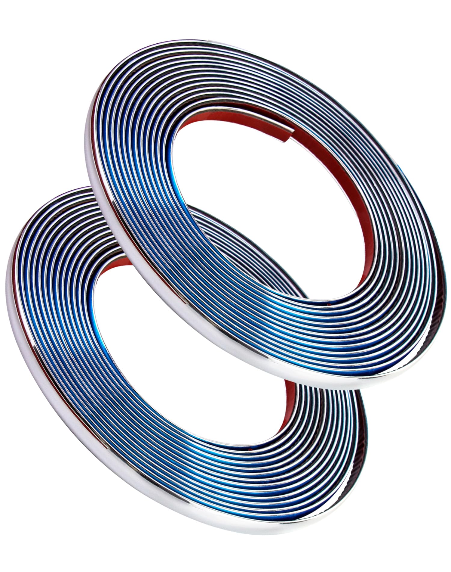 QWORK Automotive Chrome Trim Molding, 2 Pack 1/2 inch Wide 26FT DIY Moulding Trim Strip Line Decoration for Car/Truck Door Window Side Scratchproof