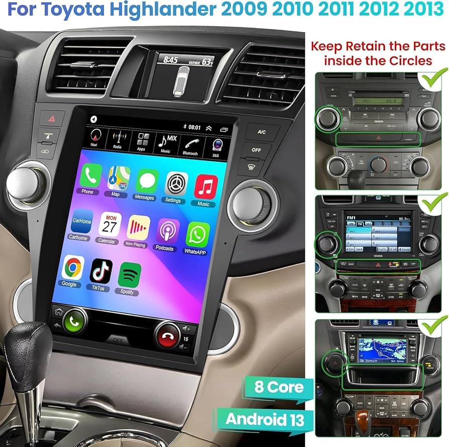 Amazon.com: 8Core 4GB+64GB Android 13 Car Radio for Toyota