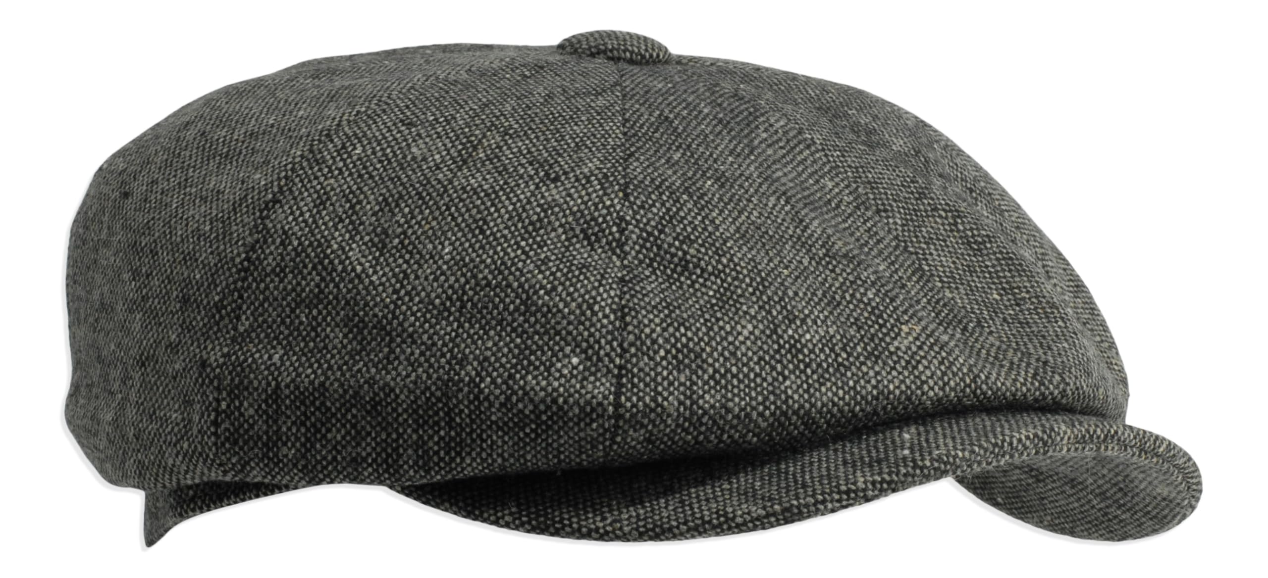 Gamble & Gunn - Béret « Shelby » léger en tweed gris anthracite