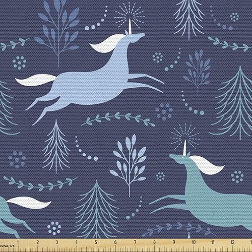 Miniatura 18 de Ambesonne The Yard - Tela de gato con temática de bosque, diseño de animales en barcos, diseño creativo náutico de vida silvestre, tela decorativa