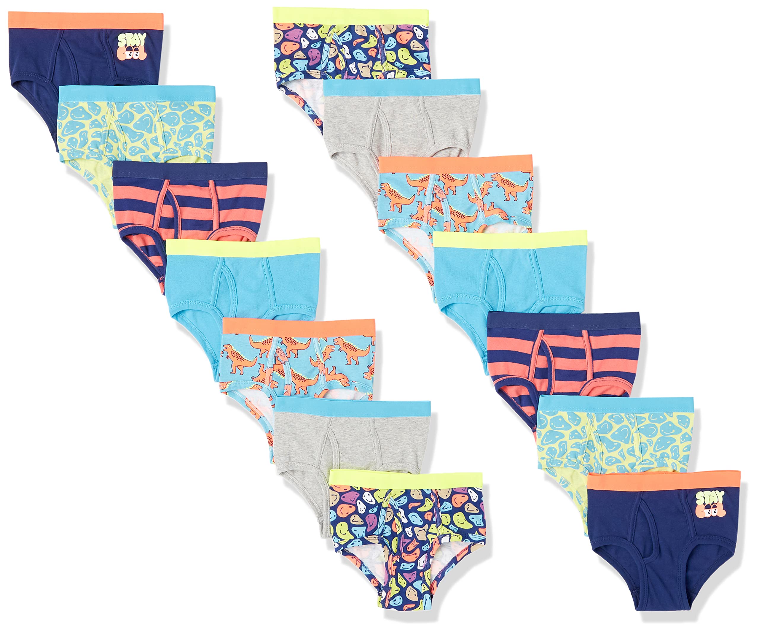 Amazon Essentials Boys' Cotton Briefs Underwear, 14 Pack