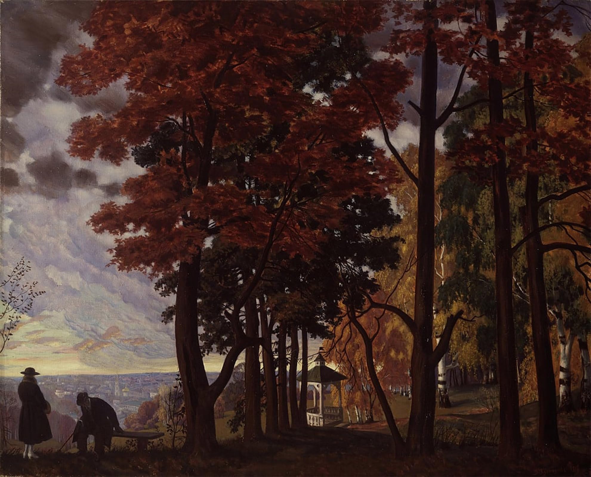 POSTERIIk Vintage Print Pop Art Landscape Artwork Autumn by Boris Mikhailovich Kustodiev Art Prints for Office Home Decor 60x90cm