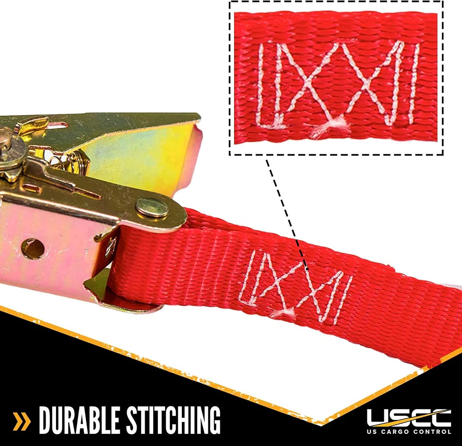 Endless Ratchet Straps 1"x13 Ft 2-Pack – Red Hookless view 7