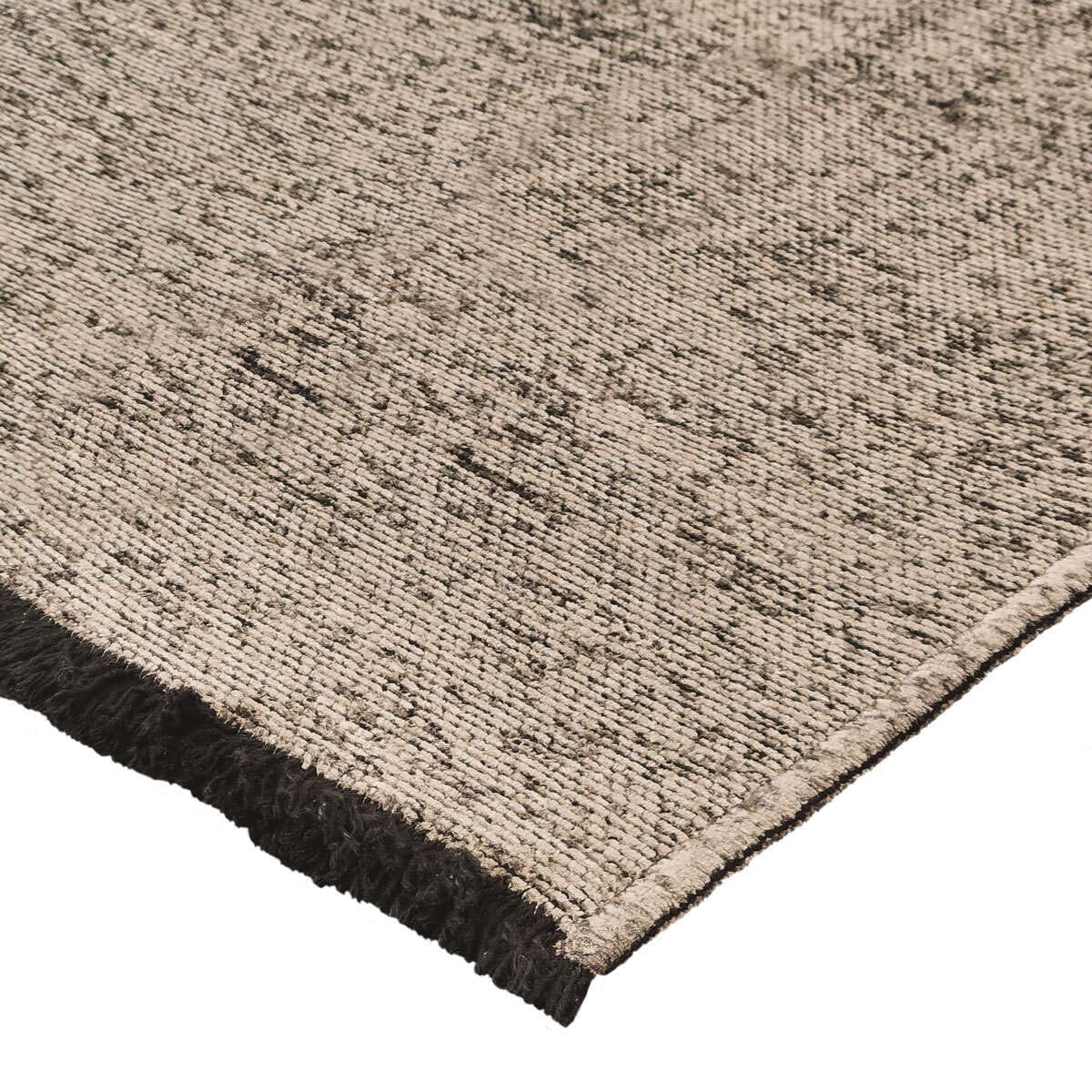 Thedecofactory Tapis en Coton et Polyester Lavable tissé Plat Gris 80x150