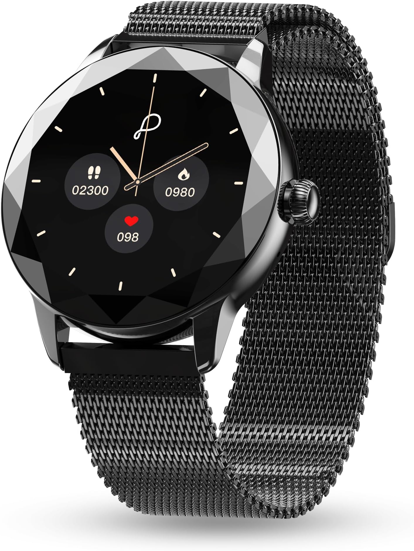 Pebble Vienna 1.27" HD 360x360 Display, BT Calling, Diamond Cut Design, Female Health Monitoring, Heart Rate Monitoring, Sleep Monitoring, Multipl Sports Mode, 200 mah…